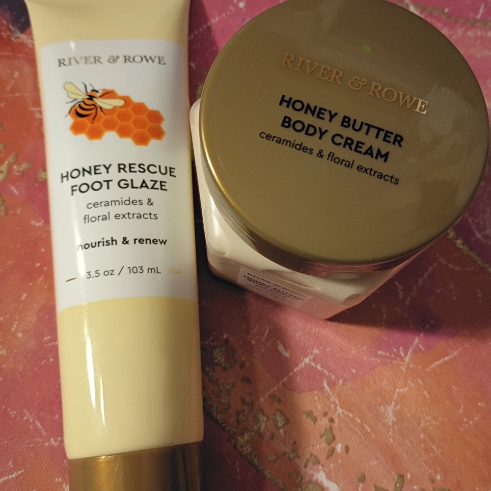 Honey Butter Body Cream and Foot Glaze - Cream and Gold